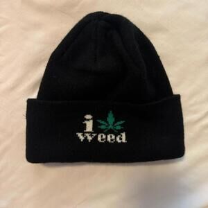 All Stuff 420 Black Knit Beanie Hat